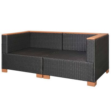 vidaXL Gartenlounge-Set Gartensofa Poly Rattan Schwarz, (1-tlg)