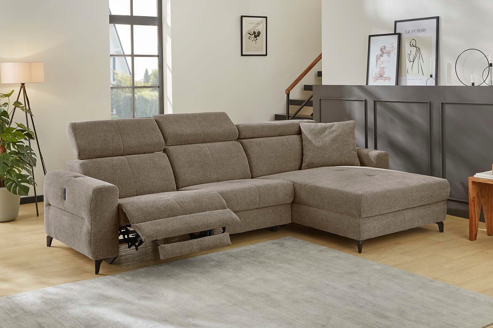 Jockenhöfer Gruppe Ecksofa "Monaco L-Form mit elektromotorischer Relaxfunkt günstig online kaufen