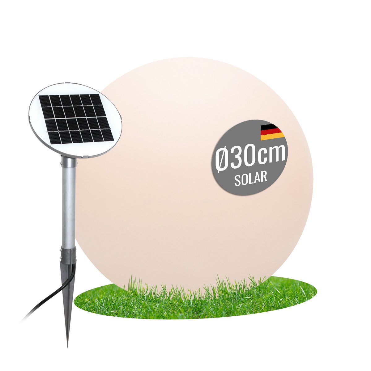 8 seasons design LED Kugelleuchte Shining Globe, Kugellampe für außen (Garten, Terrasse, Balkon), LED fest integriert, warmweißes Licht, Solarpanel, Dämmerungssensor, Solarlampe - robust & langlebig
