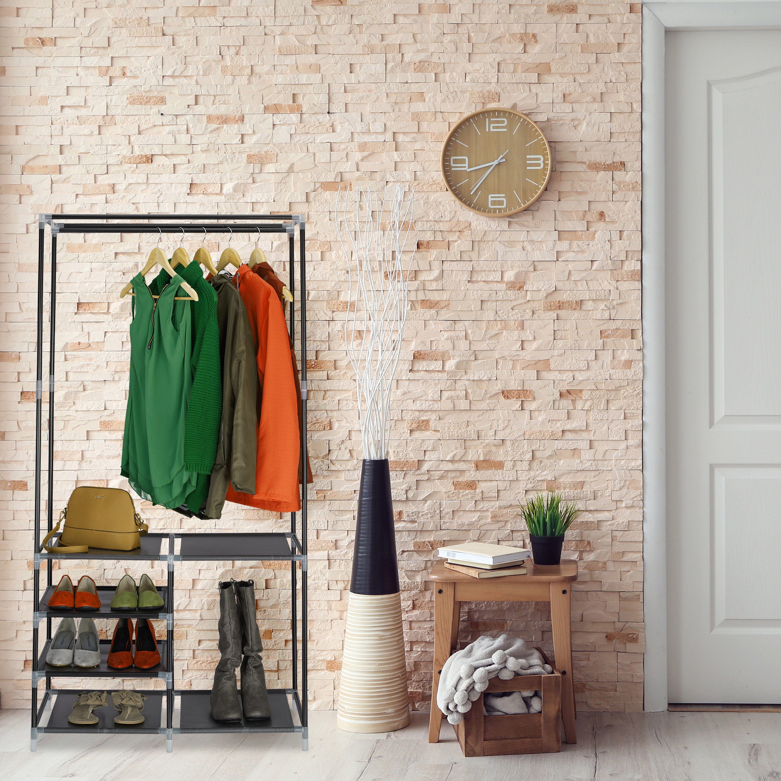 relaxdays Kleiderschrank Offener Kleiderschrank mit Schuhablage günstig online kaufen