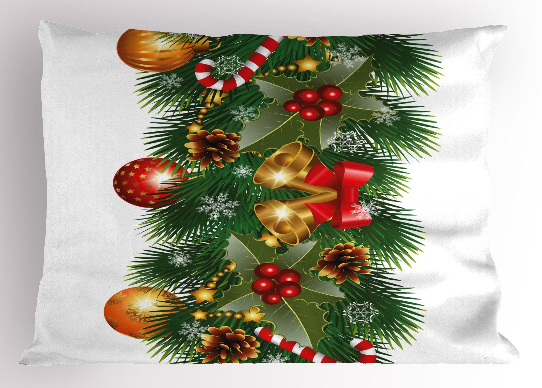 Kissenbezüge Dekorativer Standard King Size Abakuhaus (1 Weihnachten Stück), Gedruckter Noel-Verzierungen Kissenbezug