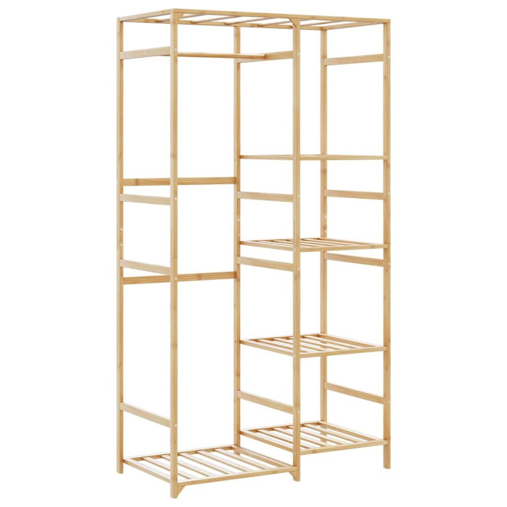 vidaXL Kleiderständer Kleiderständer mit Ablagen 100x50x184,5 cm Bambus, (1 St)