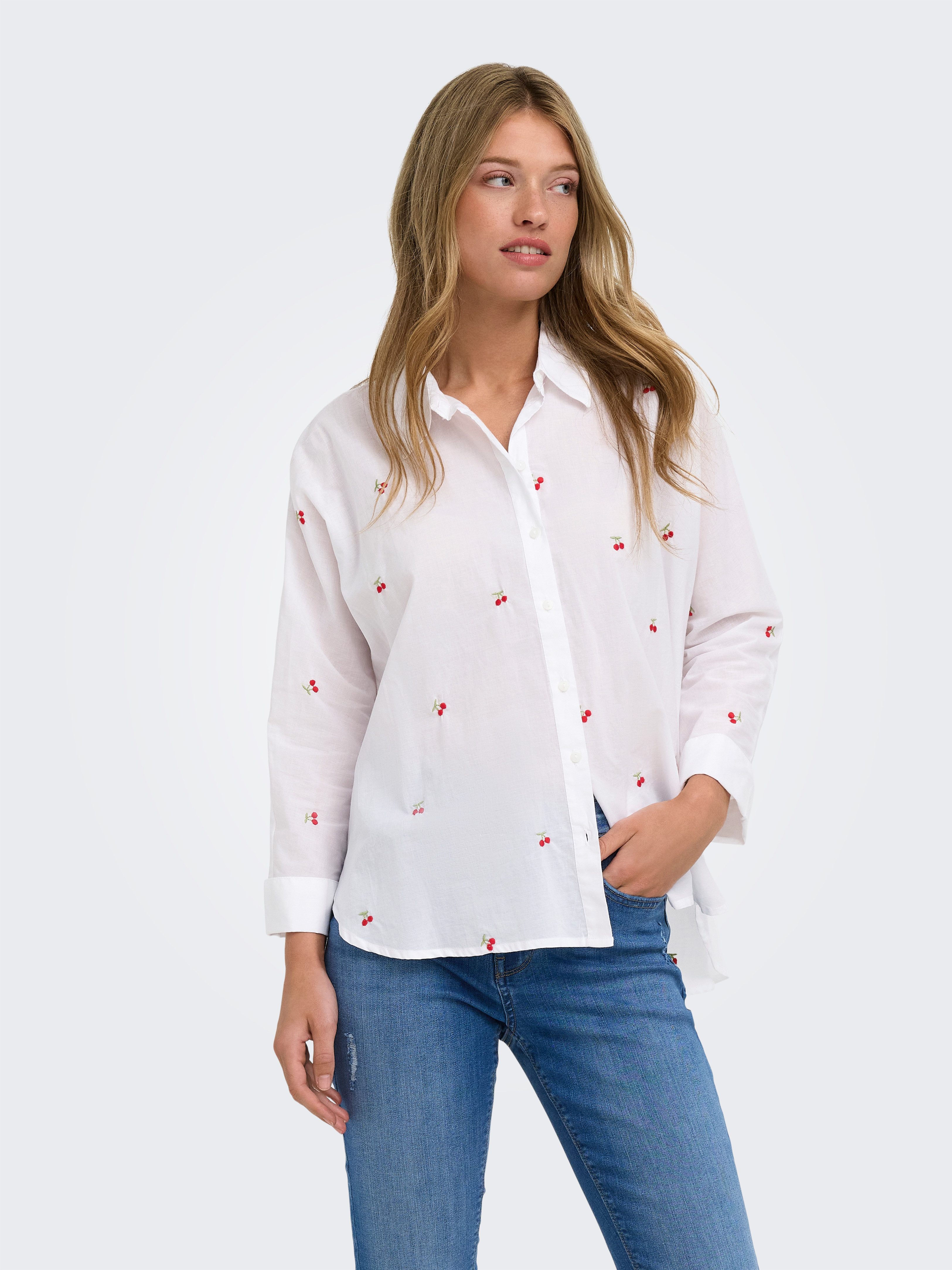ONLY Hemdbluse ONLNEW LINA GRACE LS EMB SHIRT NOOS WVN
