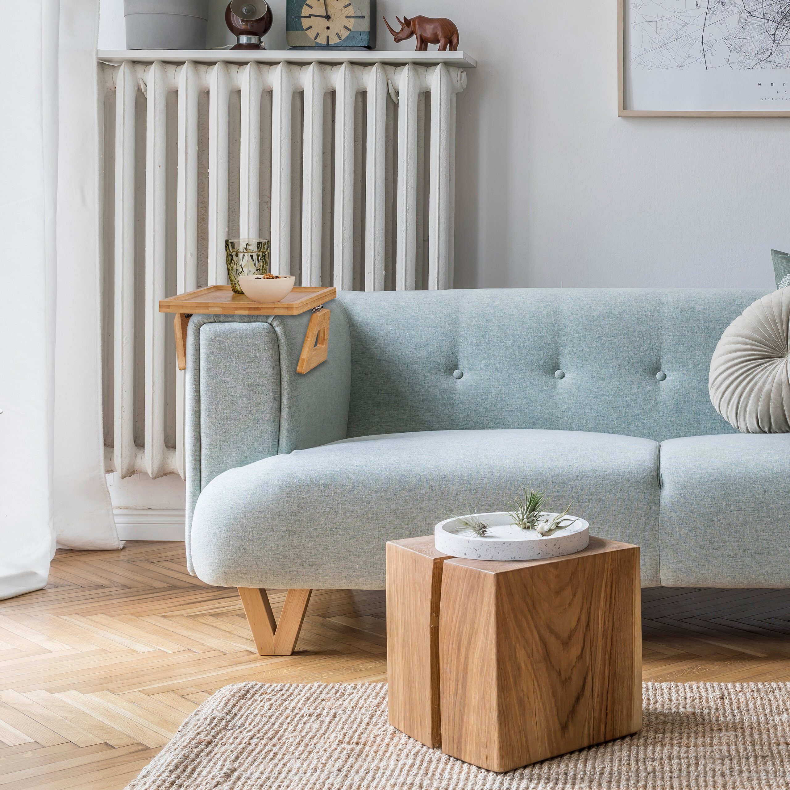 relaxdays Tablett Sofatablett für Armlehne, Bambus, (1-tlg) – Bild 5 von 5