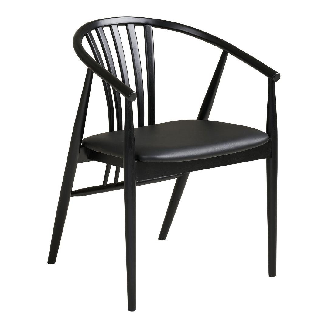 ebuy24 Esszimmerstuhl Asti Esszimmerstuhl mit Armlehnen, schwarze Eiche