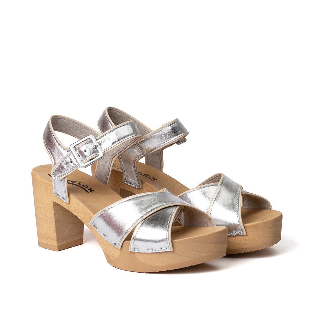 Softclox ELLIS Shiny Softnappa silber (natur) Sandalette