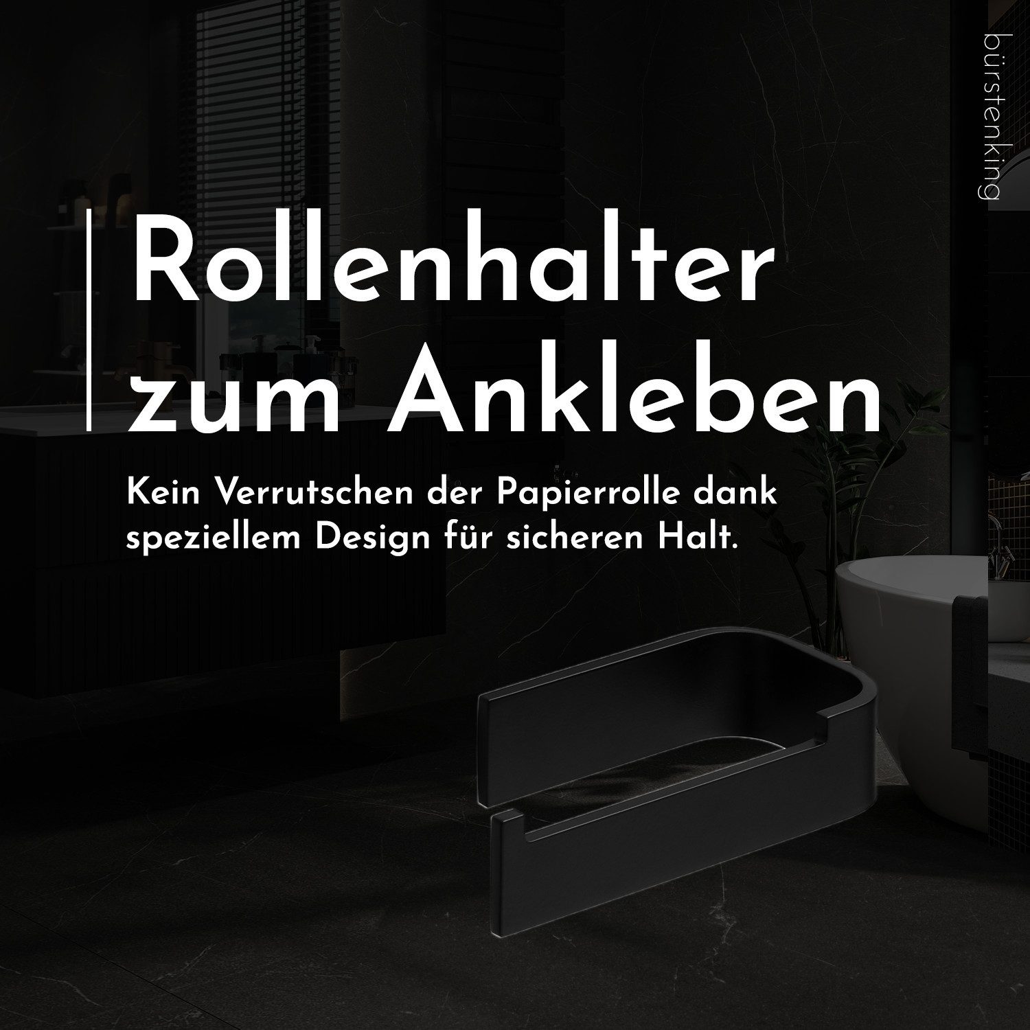Bürstenking Toilettenpapierhalter ohne Bohren, Selbstklebender Klopapierhal günstig online kaufen