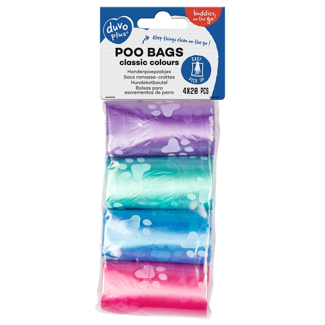 DUVO+ Gassibeutel Duvoplus Hundekotbeutel classic colour 4 x 20 Stück Muster: Pfoten