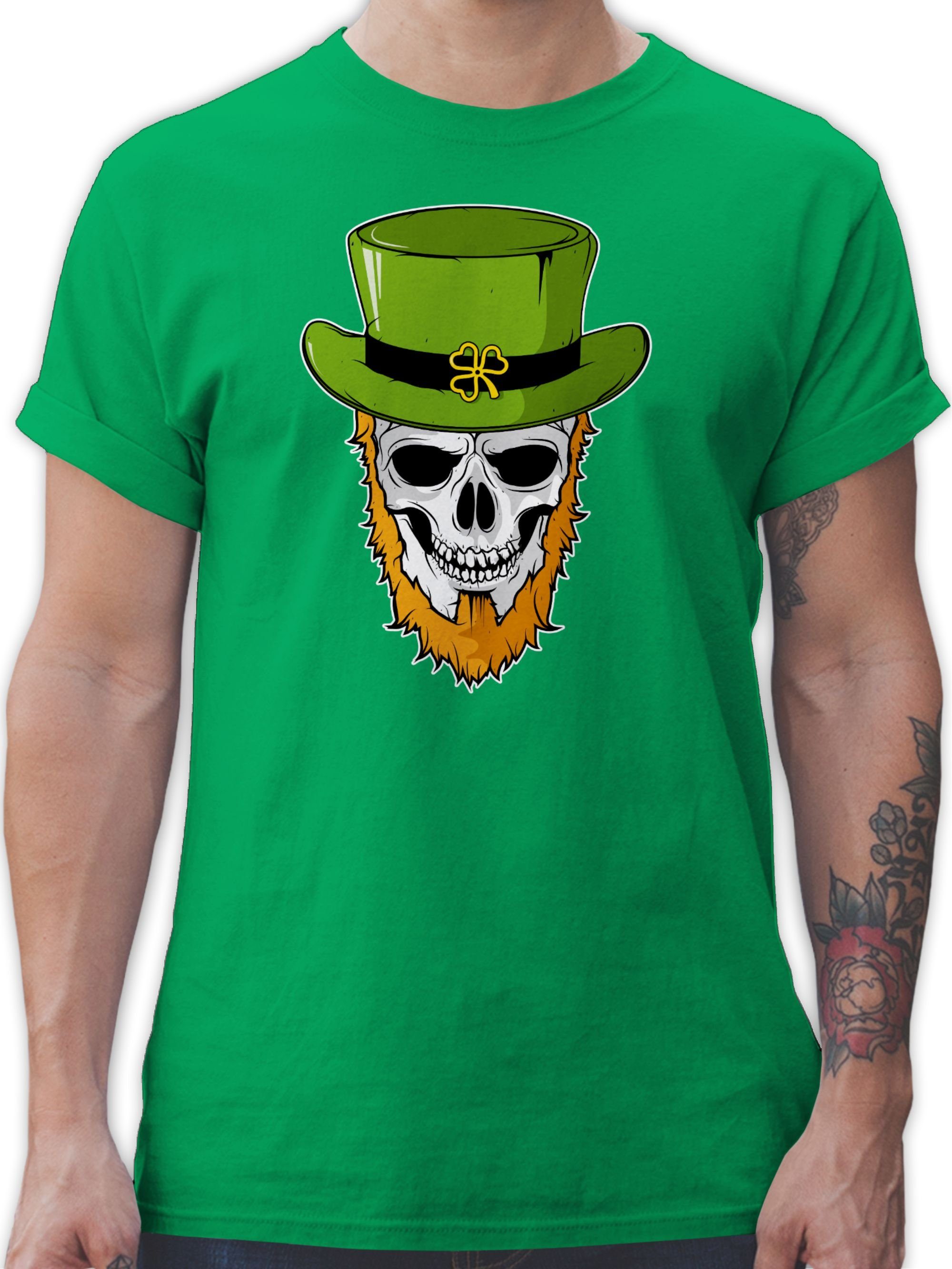 Kleeblatt St. Patricks 02 Totenkopf Shirtracer T-Shirt Day Grün