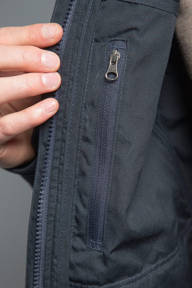 TATONKA® Funktionsjacke Übergangsjacke Jesper Hooded aus Baumwollmischgewebe dunkelblau Herren