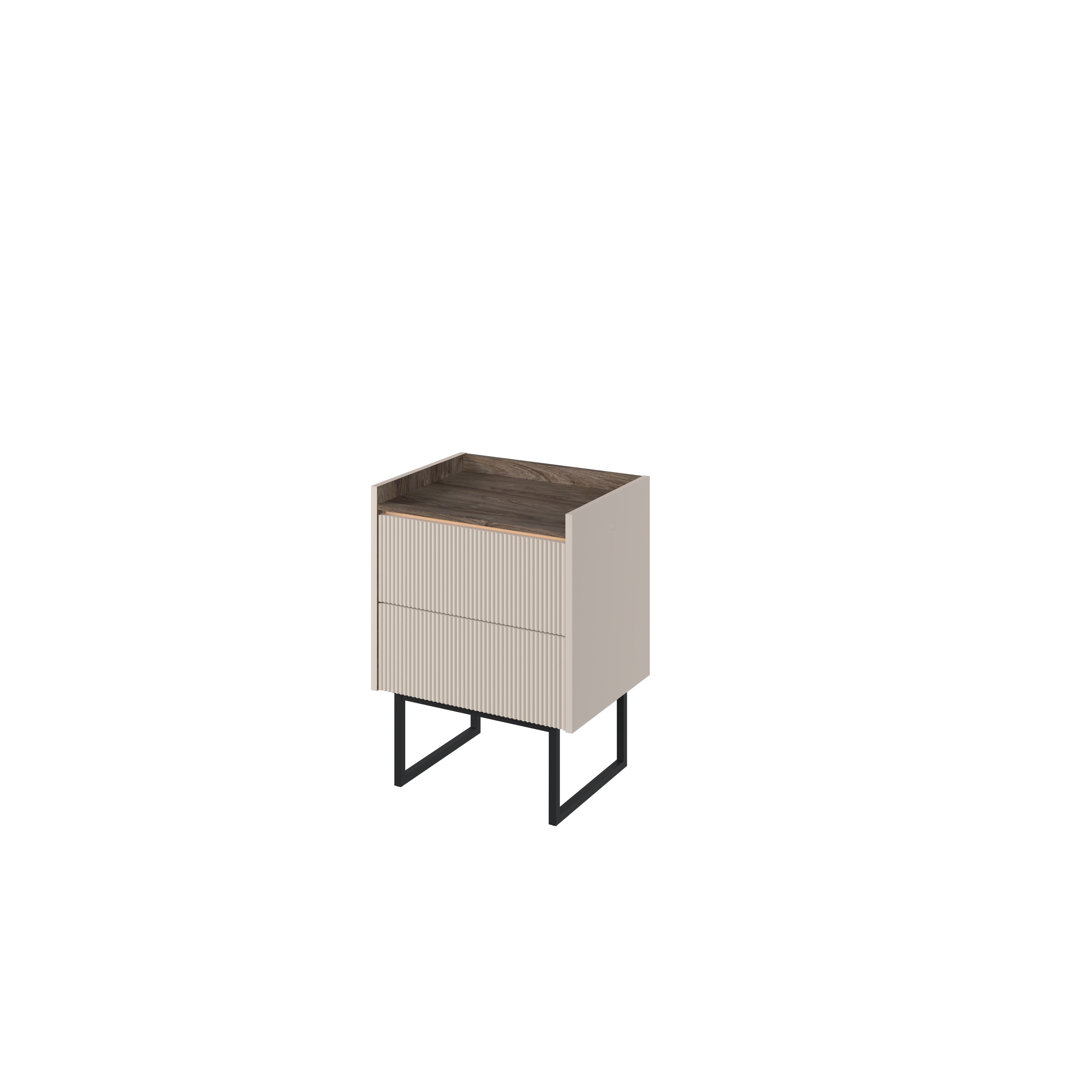 yourhouse24 Nachttisch LAGO LG-09 mit Beleuchtung Beige