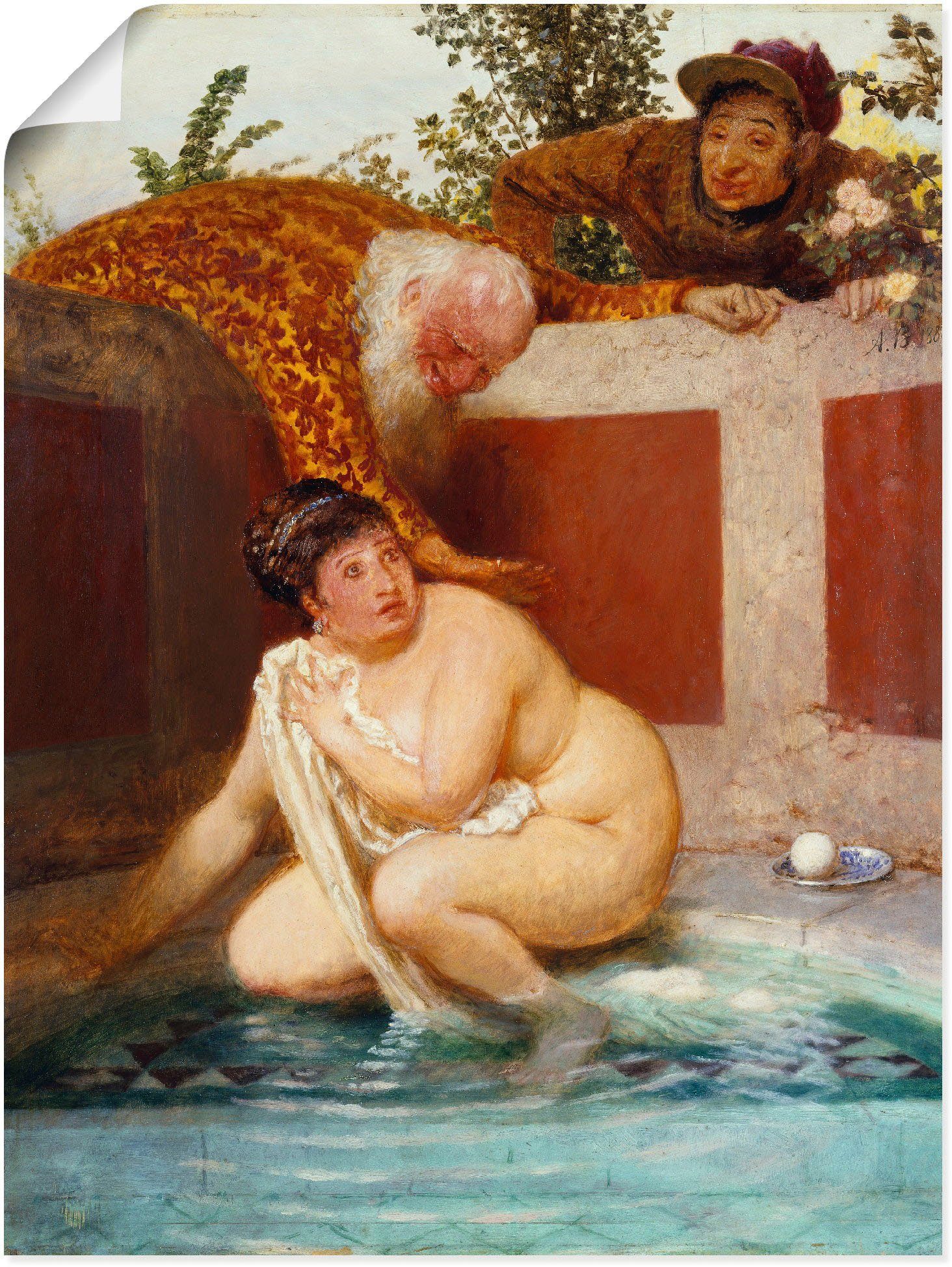 Artland Wandbild Susanna im Bade. 1888, Frau (1 St), als Leinwandbild, Wandaufkleber oder Poster in versch. Größen