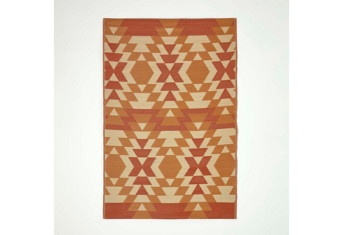 Homescapes Outdoorteppich Outdoor-Teppich Anya 120 x 180 cm – Ethno-Muster, rot-orange, rechteckig, Höhe: 20 mm
