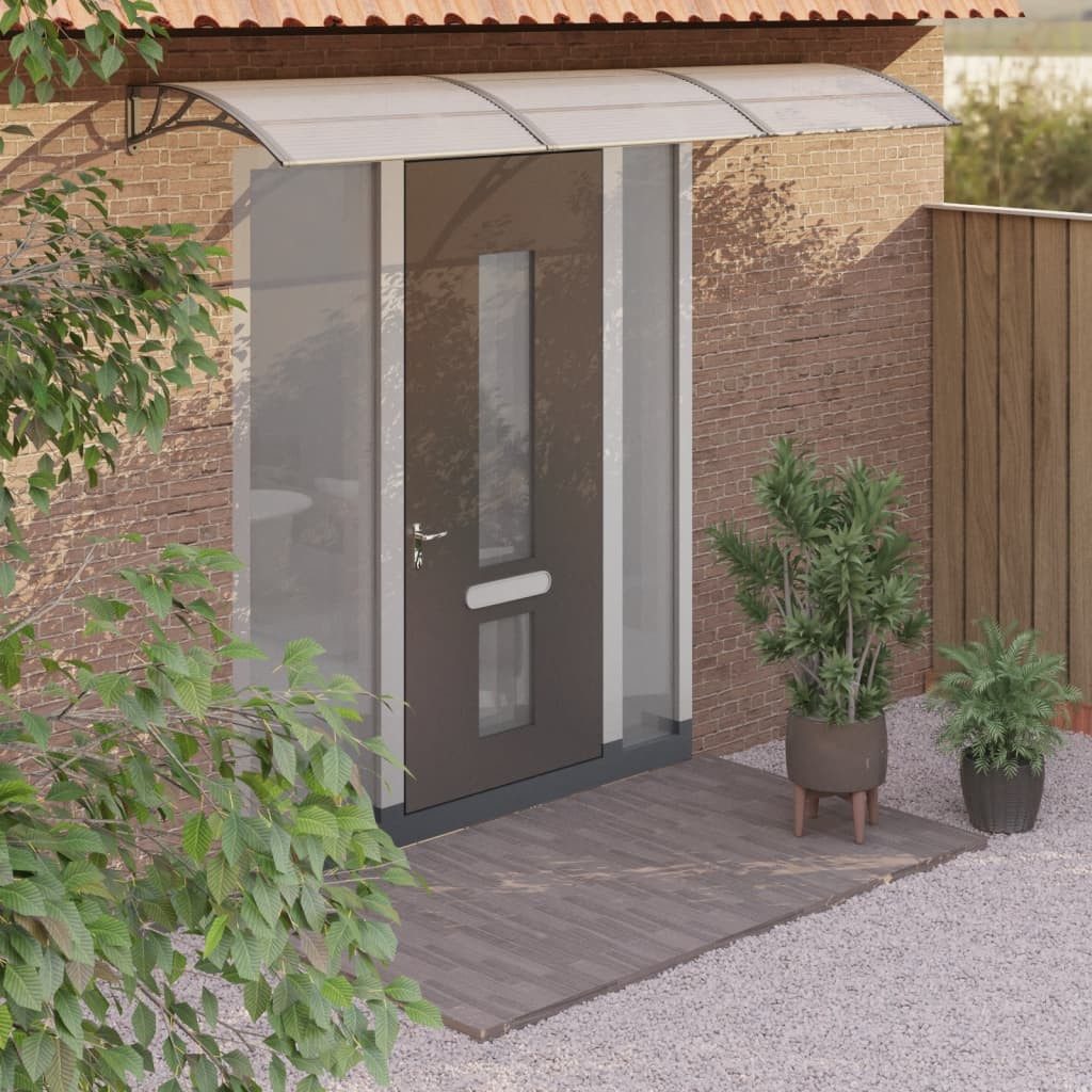 Thumbnail - vidaXL Vordach Türvordach Grau 300x80 cm Polycarbonat Hautür Dach Regendach