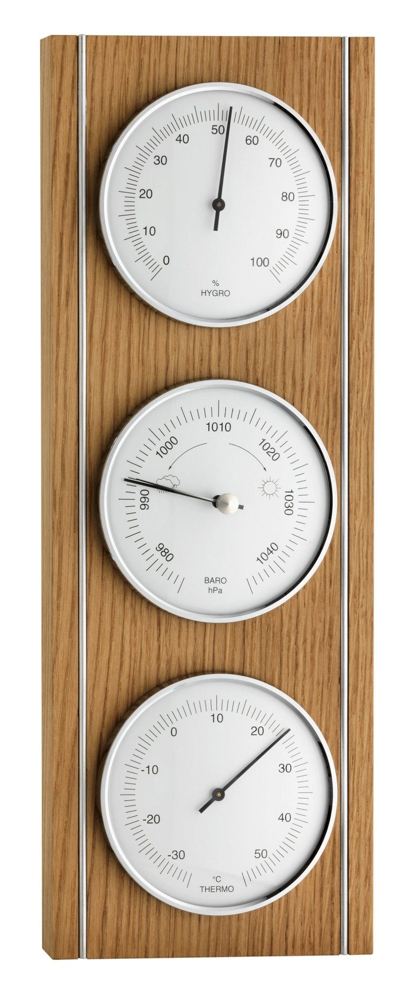 TFA Dostmann TFA 20.1091 Analoge Wetterstation aus Eiche Wetterstation