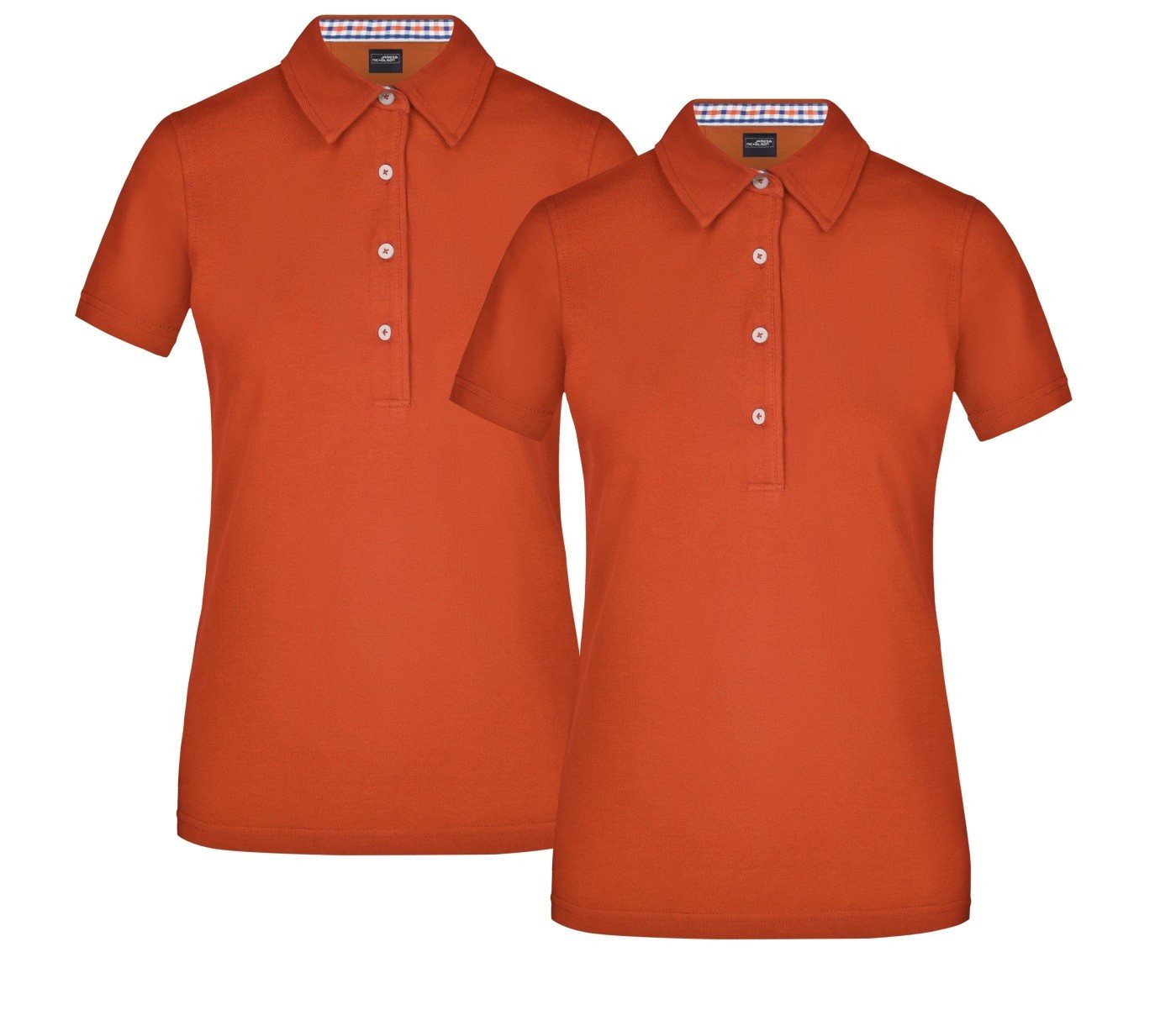 James & Nicholson Poloshirt Doppelpack Klassisches Damen Polohemd JN969 (Doppelpack, 2 Stück) mit konfektioniertem Kragen in Kontrastoptik