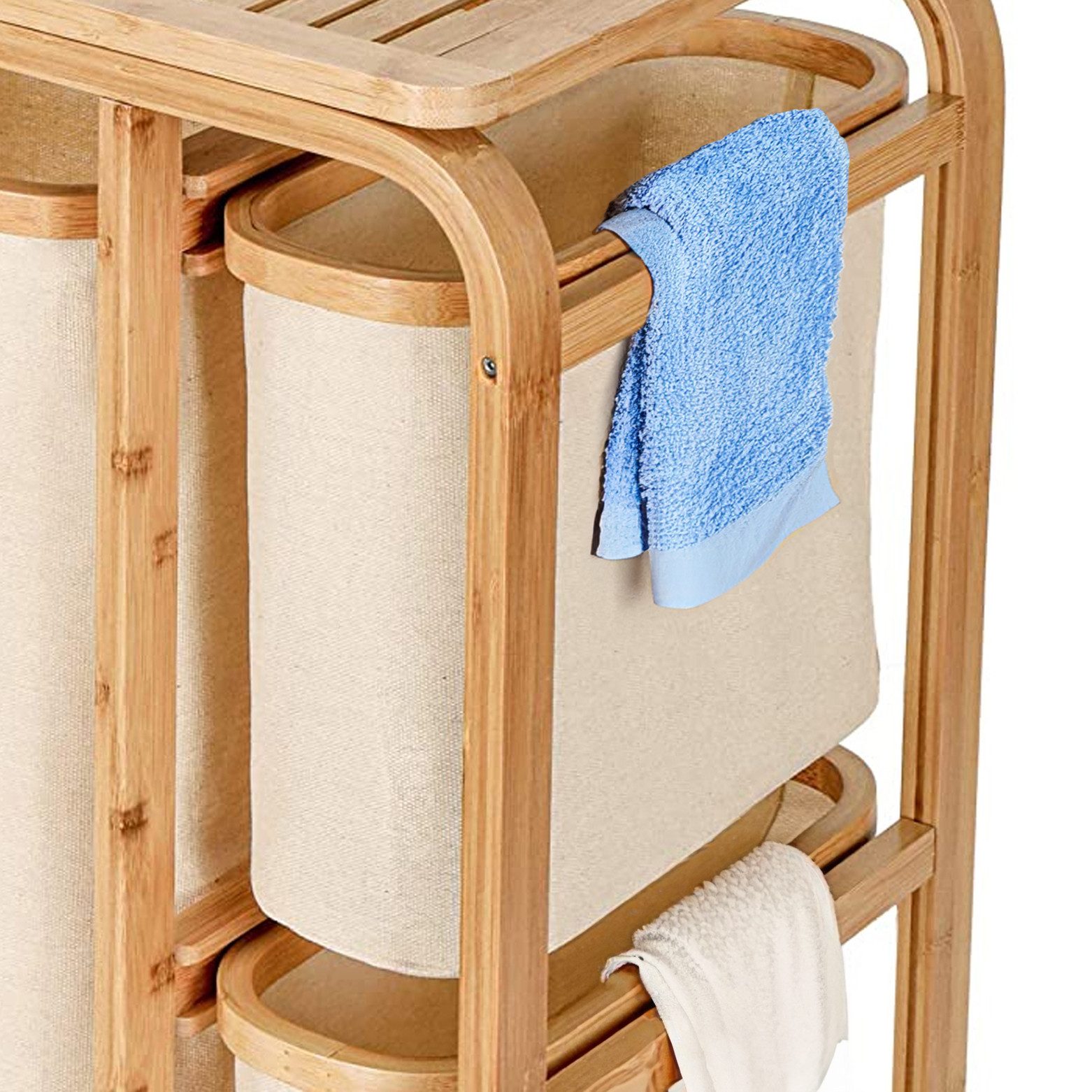 AD.CON Wäschekorb Bambus Wäschekorb Badezimmer Regal günstig online kaufen
