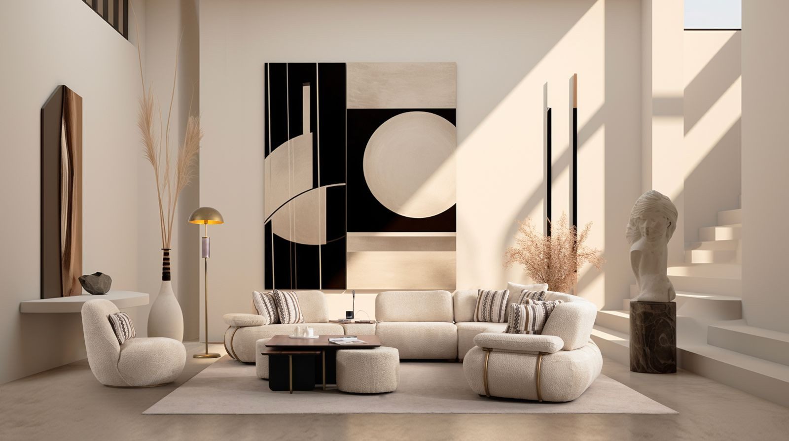 Nobelaa Ecksofa Modulare Ecksofa "Cascade" + Mitteltisch + Sessel + Hocker