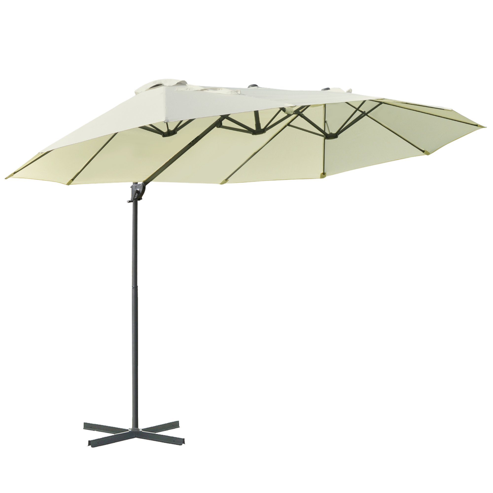 Outsunny Sonnenschirm Doppelschirm mit Kurbel Verstellbarer günstig online kaufen