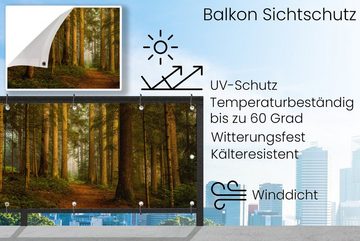 MuchoWow Balkonsichtschutz Wald - Natur - Bäume - Landschaft - Laub (1-St) Balkonbanner, Sichtschutz für den Balkon, Robustes und wetterfest