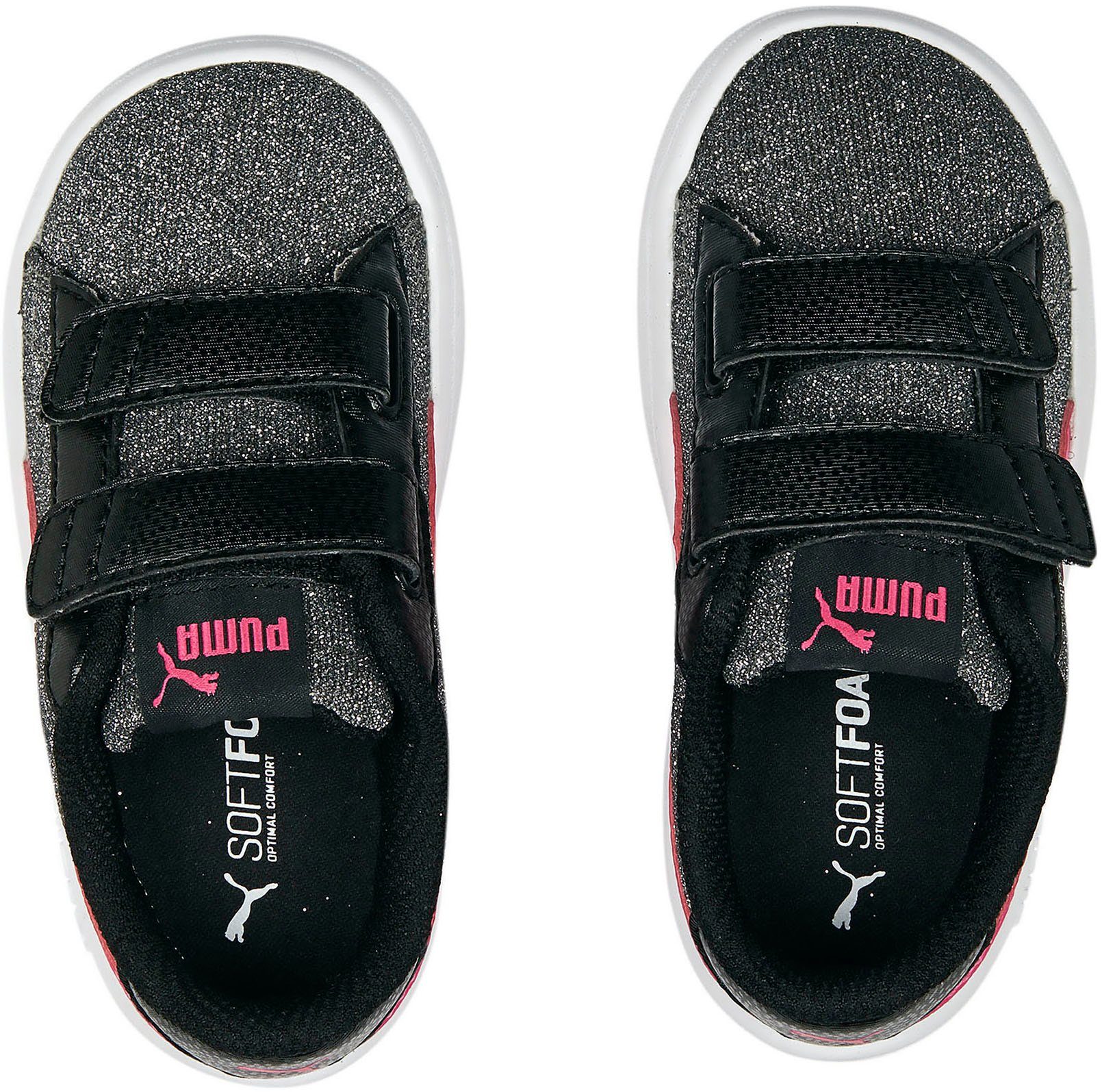 PUMA Puma Smash v2 Glitz schwarz-pink Klettverschluss Inf Sneaker mit V