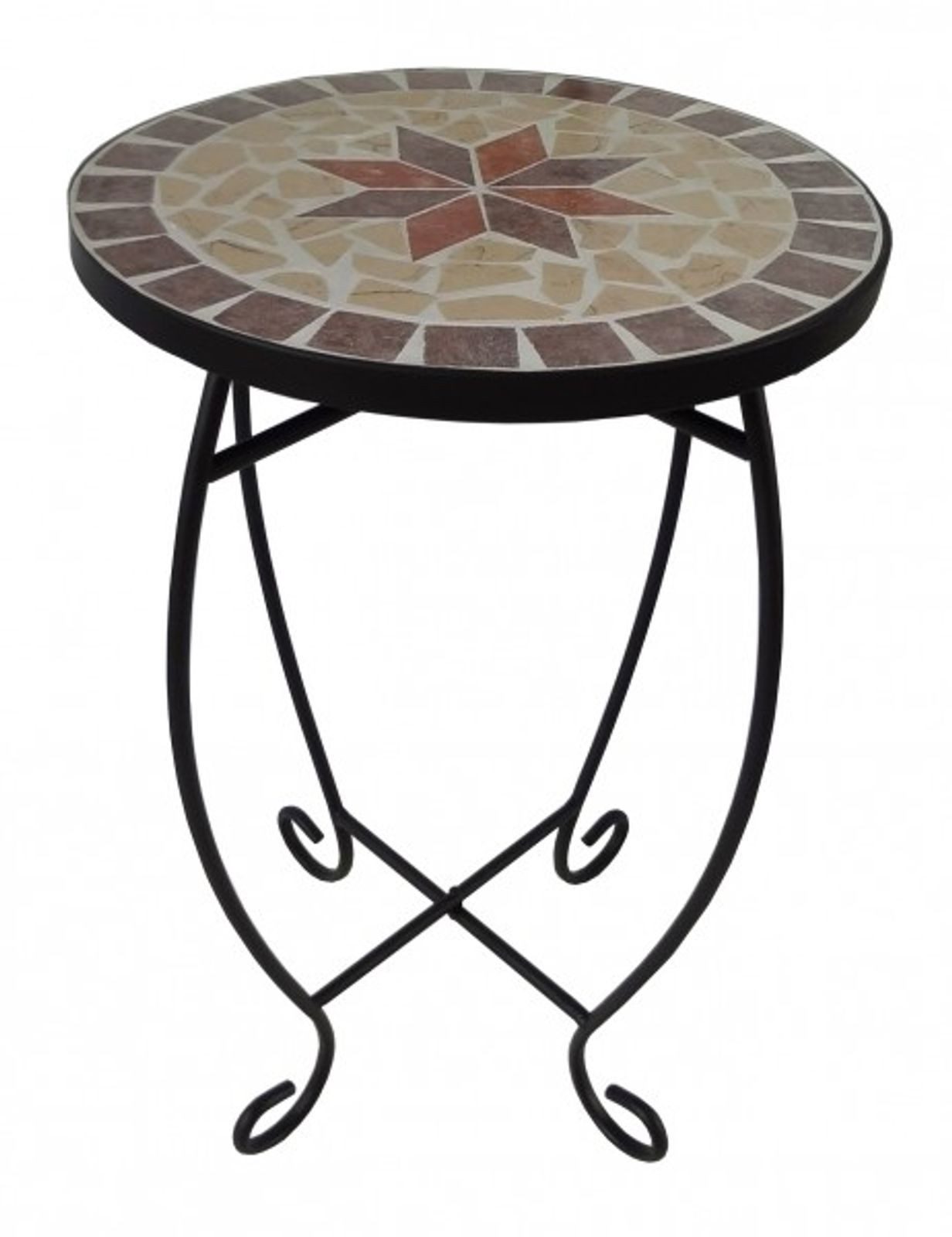 Gravidus Beistelltisch Mosaik Blumenhocker Blumenständer Mosaiktisch Beistelltisch Metall