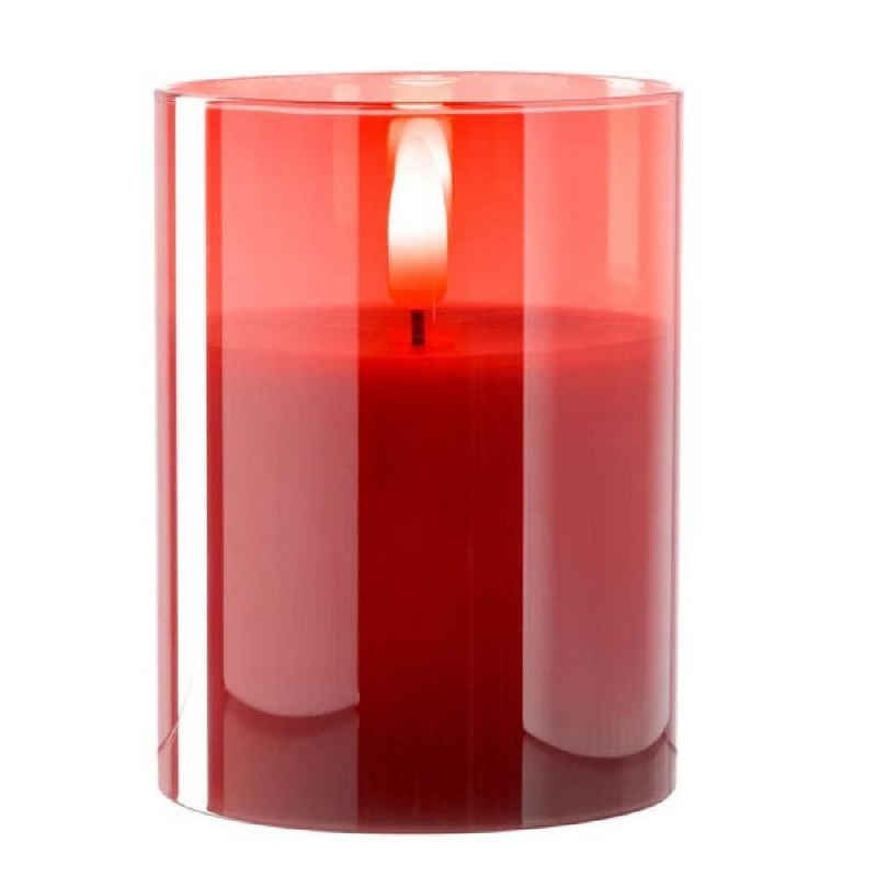 LEONARDO Windlicht Leonardo LED Kerze Rot (10x8cm)