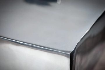 LebensWohnArt Couchtisch Design Beistelltisch GIRO Aluminium 45cm silber
