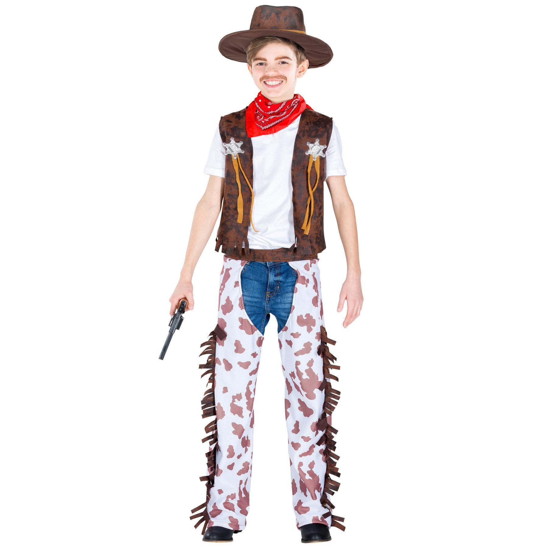dressforfun Cowboy-Kostüm Jungenkostüm kleiner Sheriff, Weste in Kunstlederoptik