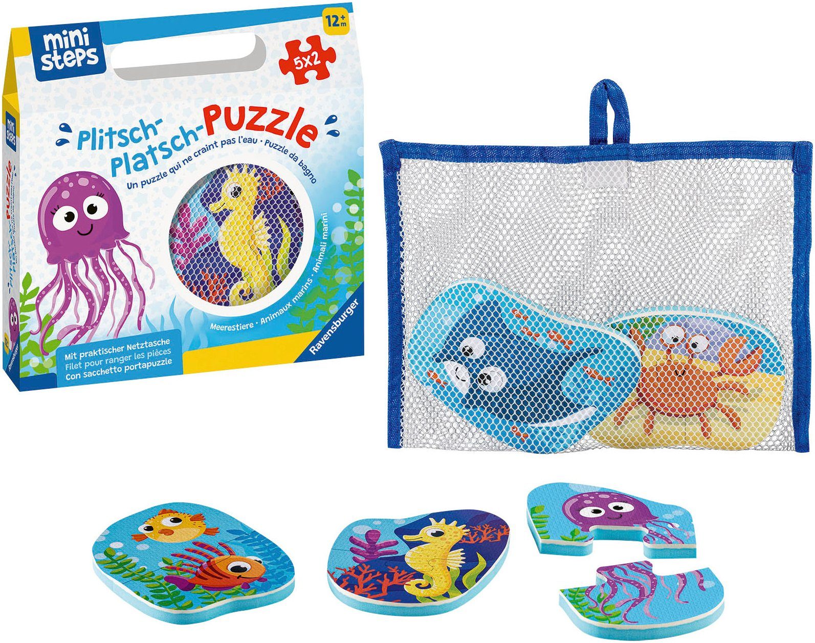 Ravensburger Puzzle Plitsch-Platsch-Puzzle Meerestiere, 10 Puzzleteile günstig online kaufen