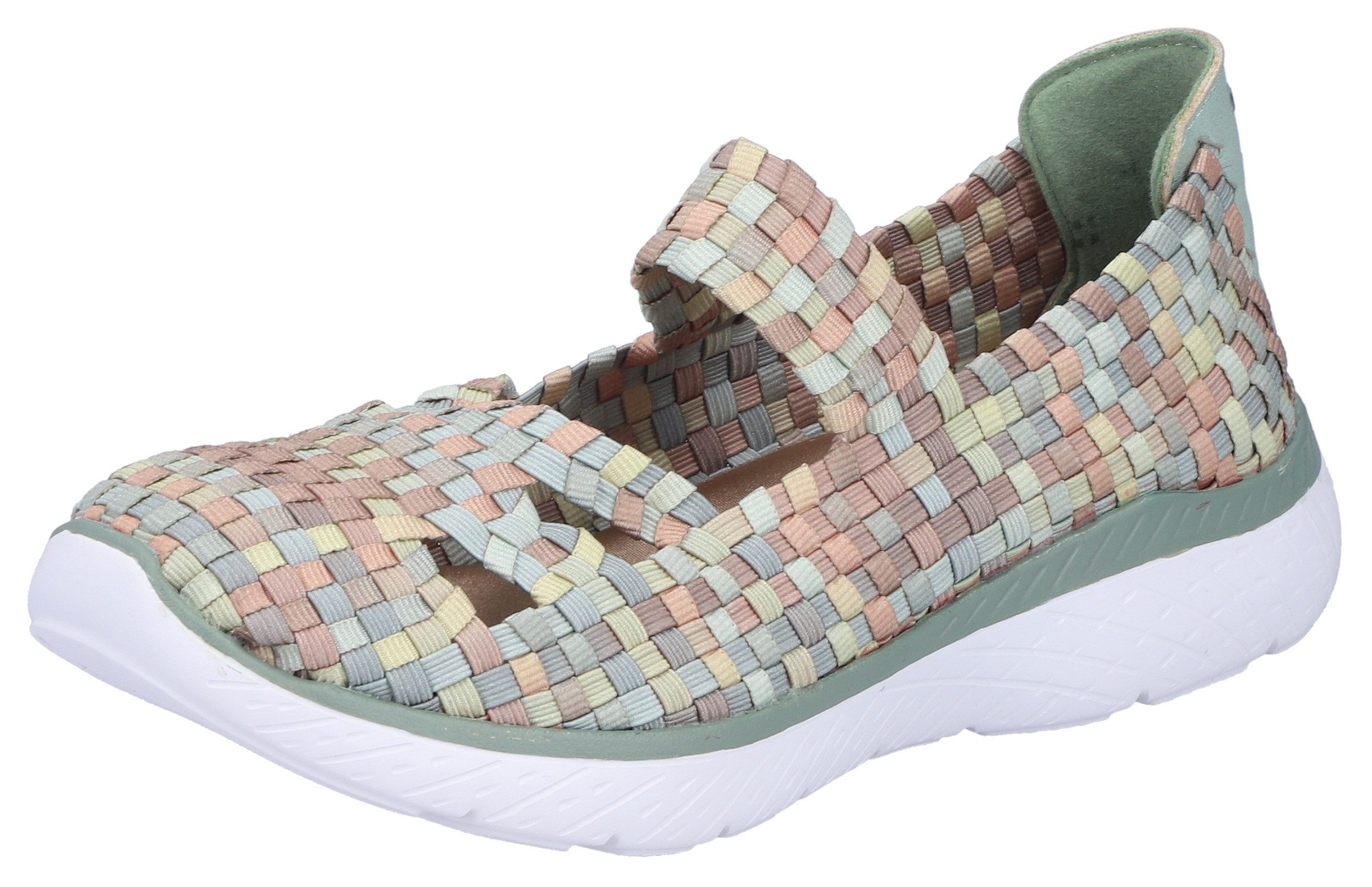 Rieker Riemchenballerina Slipper, Schlupfschuh mit MemoSoft-Innensohle