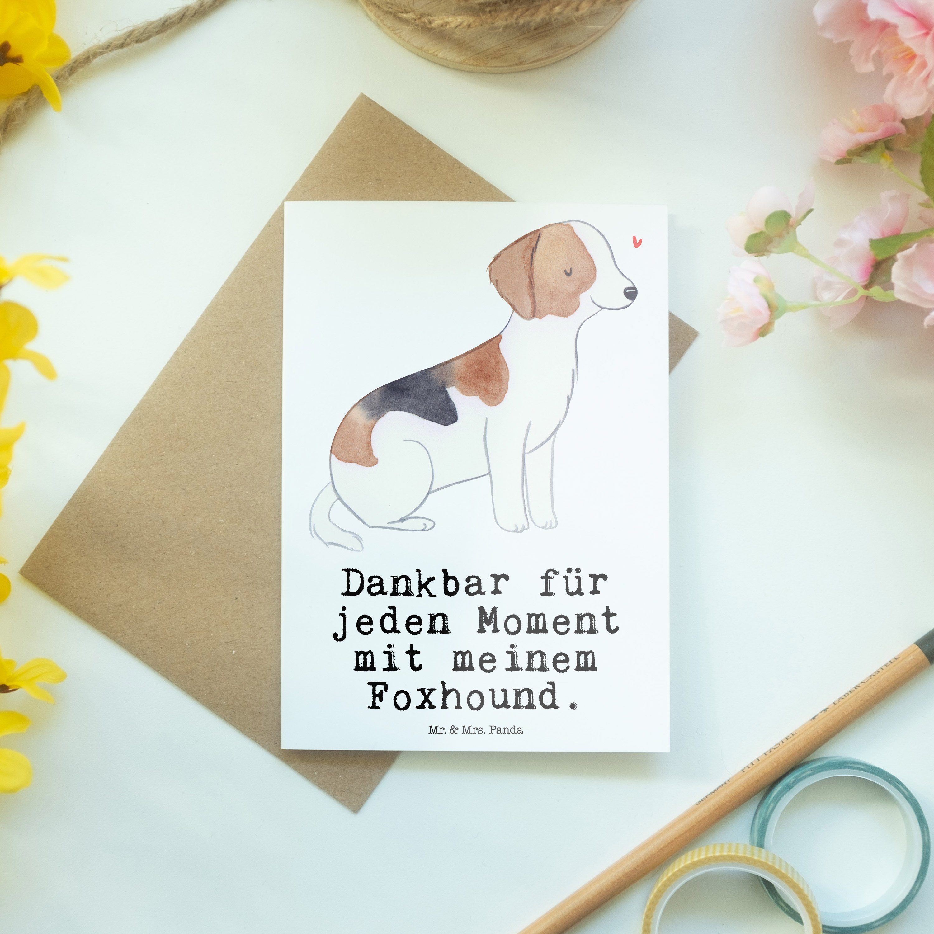 Hochzeitskarte, Glückwunschkarte Weiß Moment Geschenk, Panda Foxhound Grußkarte Mr. & - Mrs. -