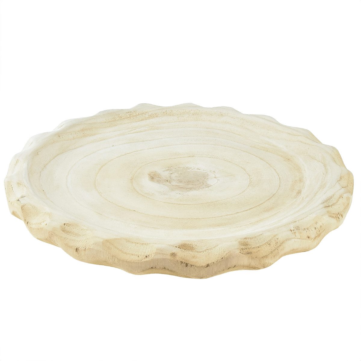 Dekotablett Dekoschale Holz Paulownia Natur Holzschale Ø36cm Tischdeko rustikal