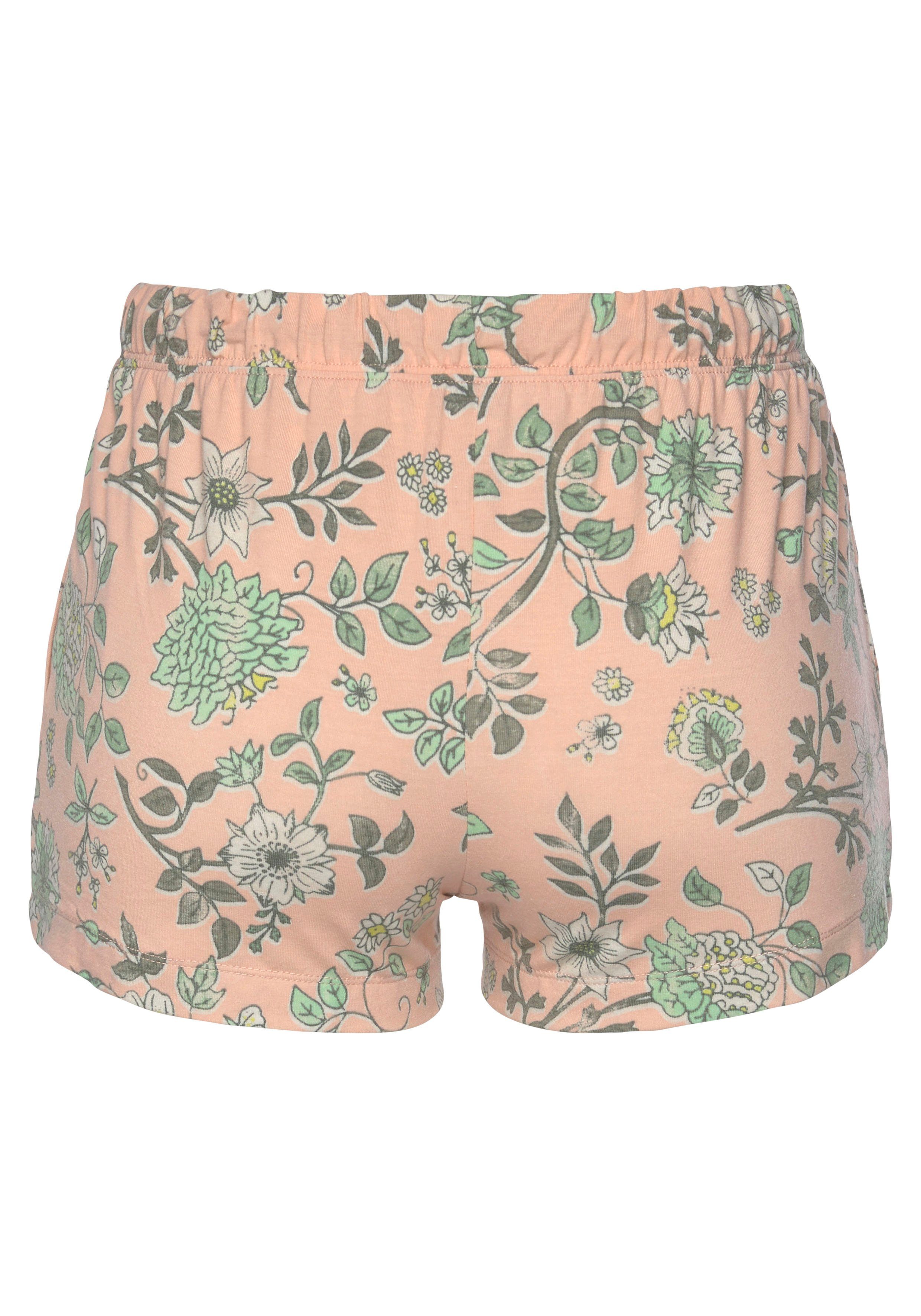 LASCANA Schlafshorts im Blumen Allover-Druck