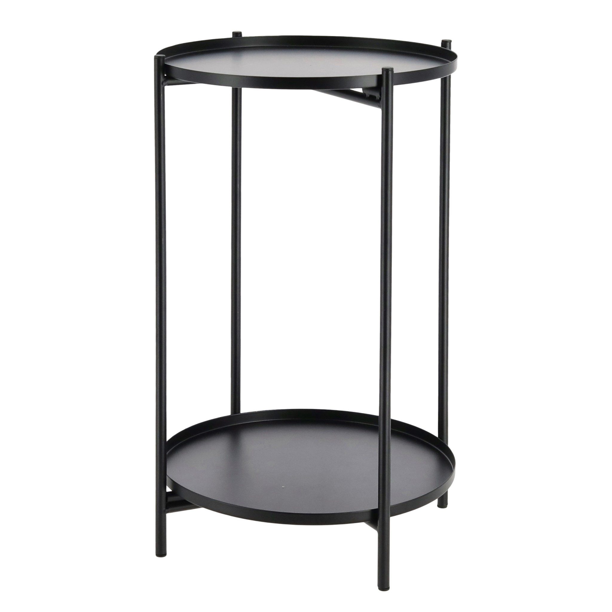 Meinposten Beistelltisch Couchtisch Telefontisch rund 28x48 cm schwarz crem günstig online kaufen