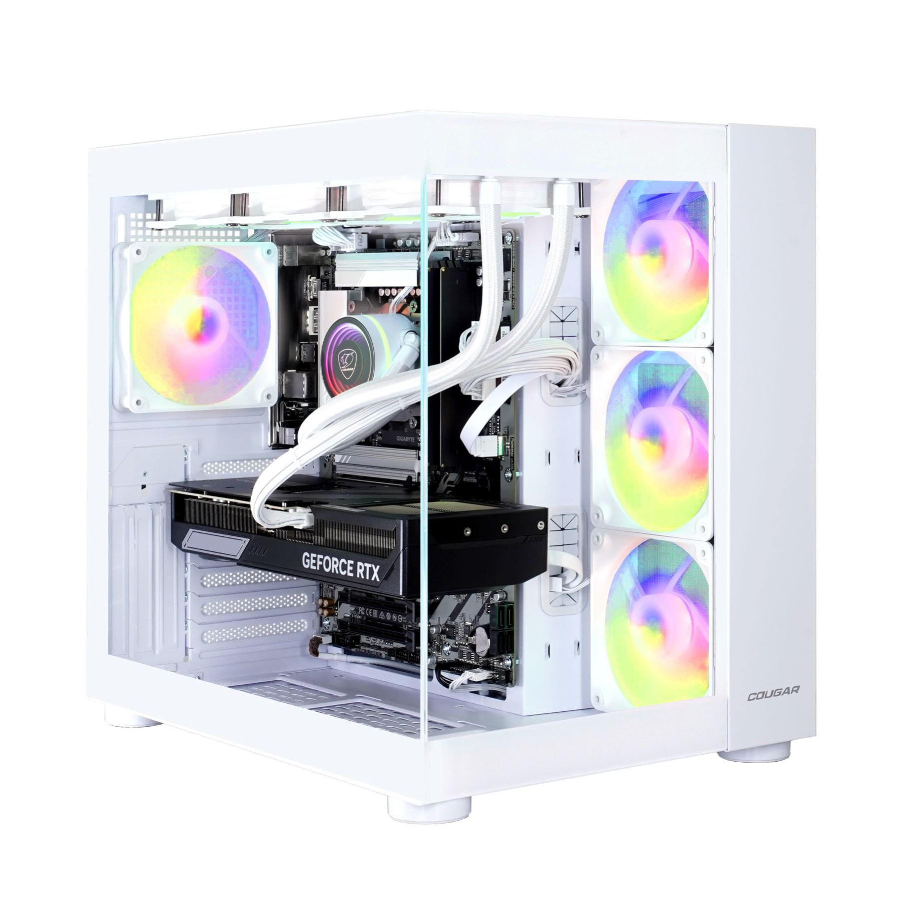 Cougar FV150 WT 7488 Gaming-PC (Intel Core Ultra 7 265KF, GeForce RTX 5070 Ti, 32 GB RAM, 1000 GB SSD, Wasserkühlung, Windows 11, DDR5 RAM)