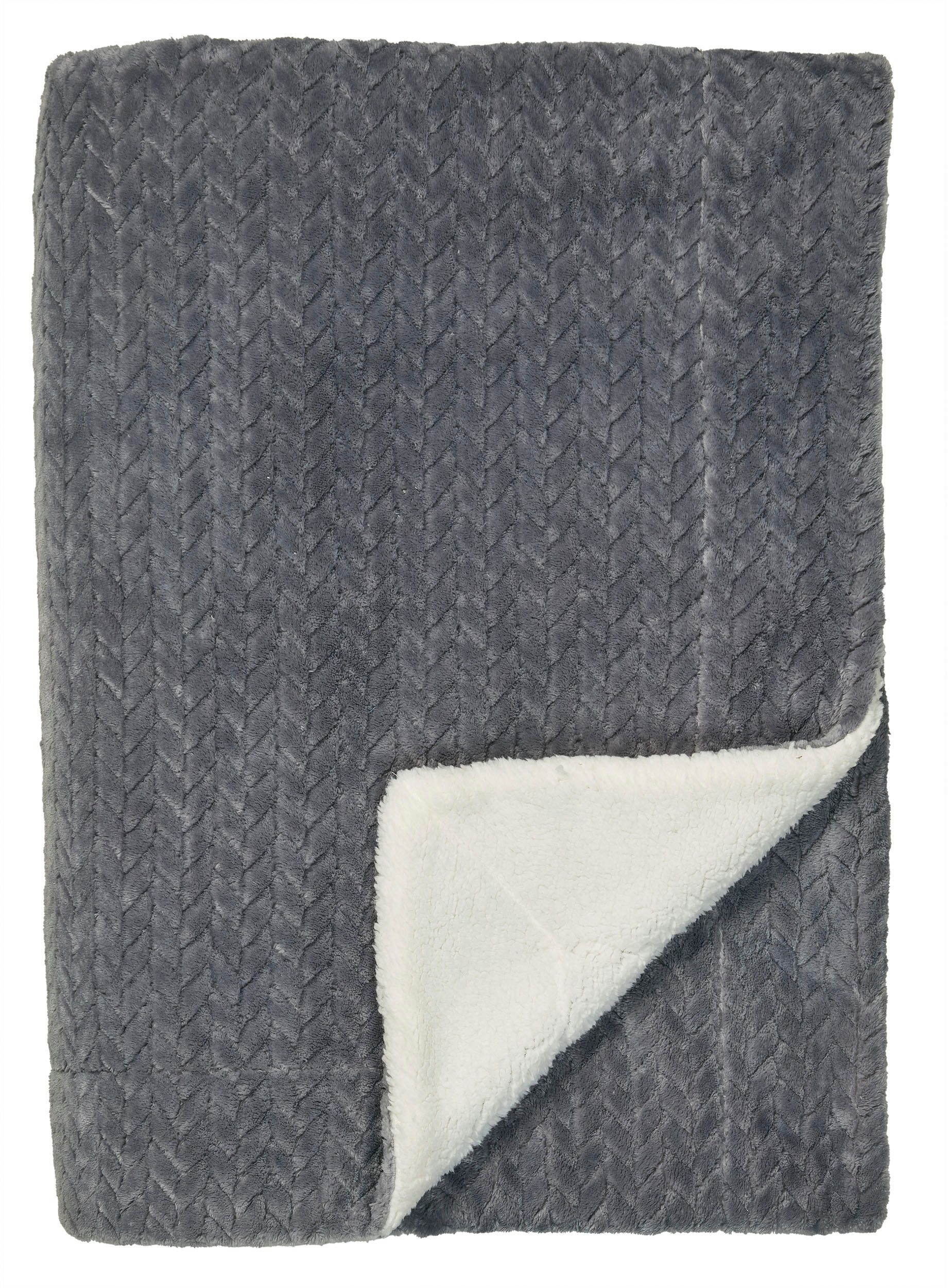 Wohndecke Sherpa-Decke Elsa, Schiesser, mit aufwendigem Zopfmuster günstig online kaufen