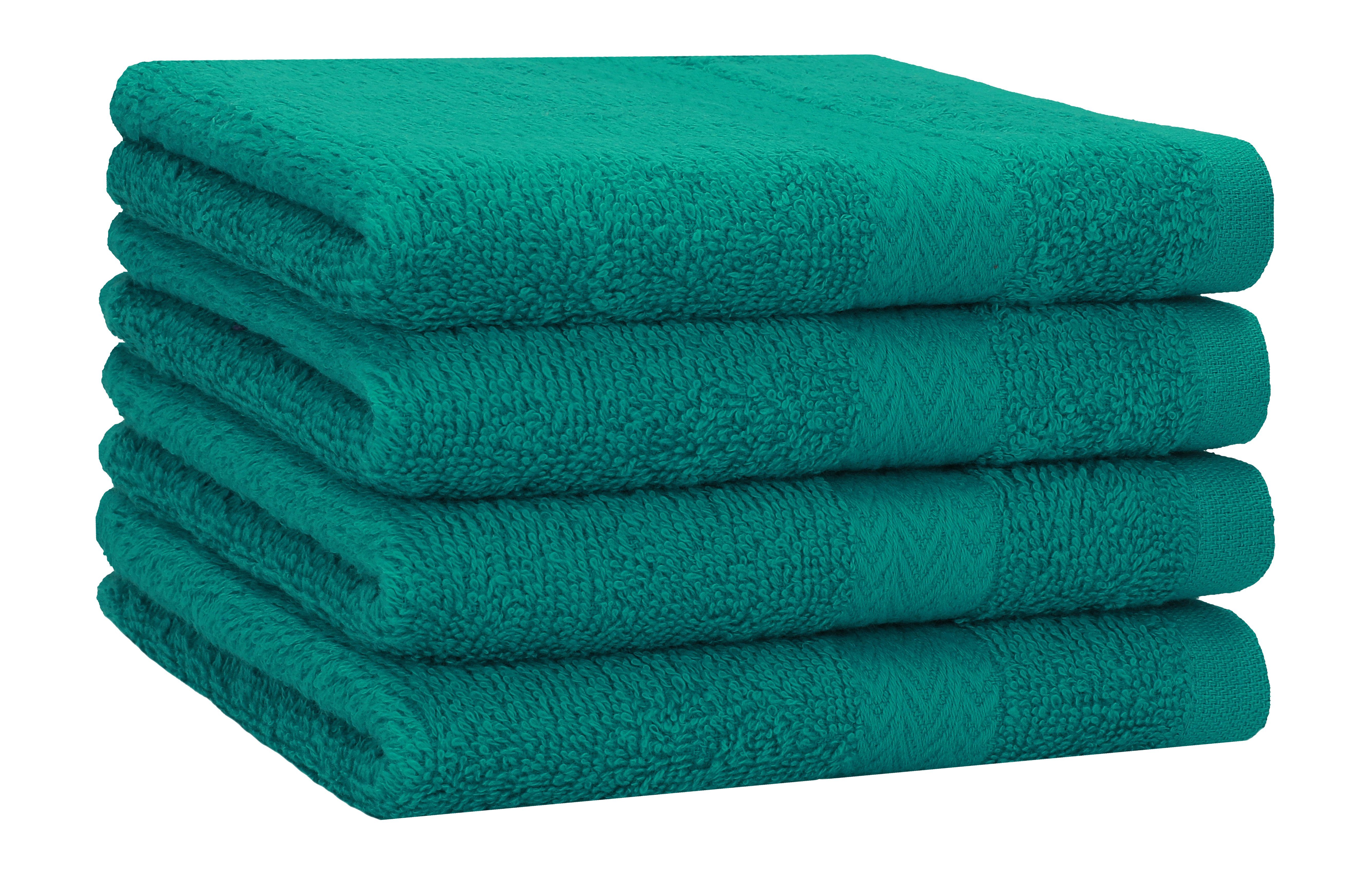 Betz Duschtücher 4 Stück Strandtücher Duschtücher Set Größe 70x140 cm Duschhandtuch Badetuch Strandtuch Handtuch PREMIUM 100% Baumwolle, 100% Baumwolle (4-St) smaragdgrün