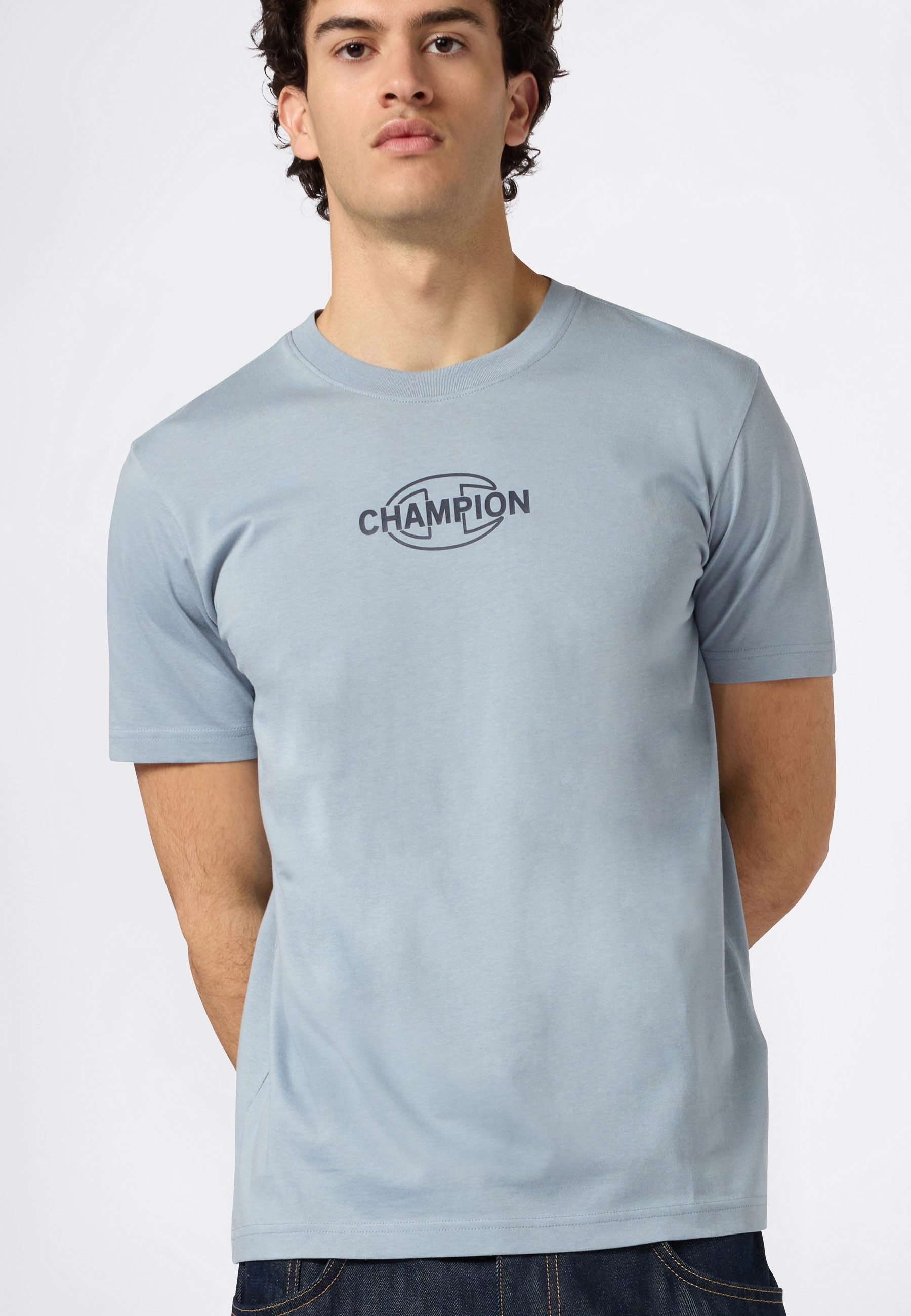 Champion T-Shirt Graphic Crewneck T-Shirt mit Rundhalsausschnitt, Kurzarm, aus Baumwolle
