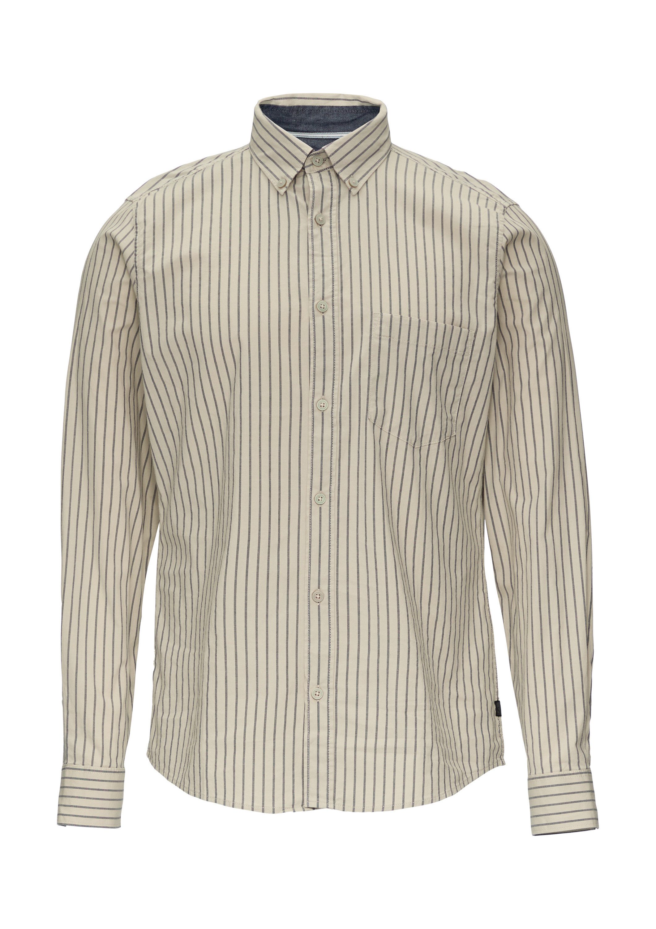 s.Oliver Langarmhemd Hemd Slim Fit: Hemd aus Baumwollstretch