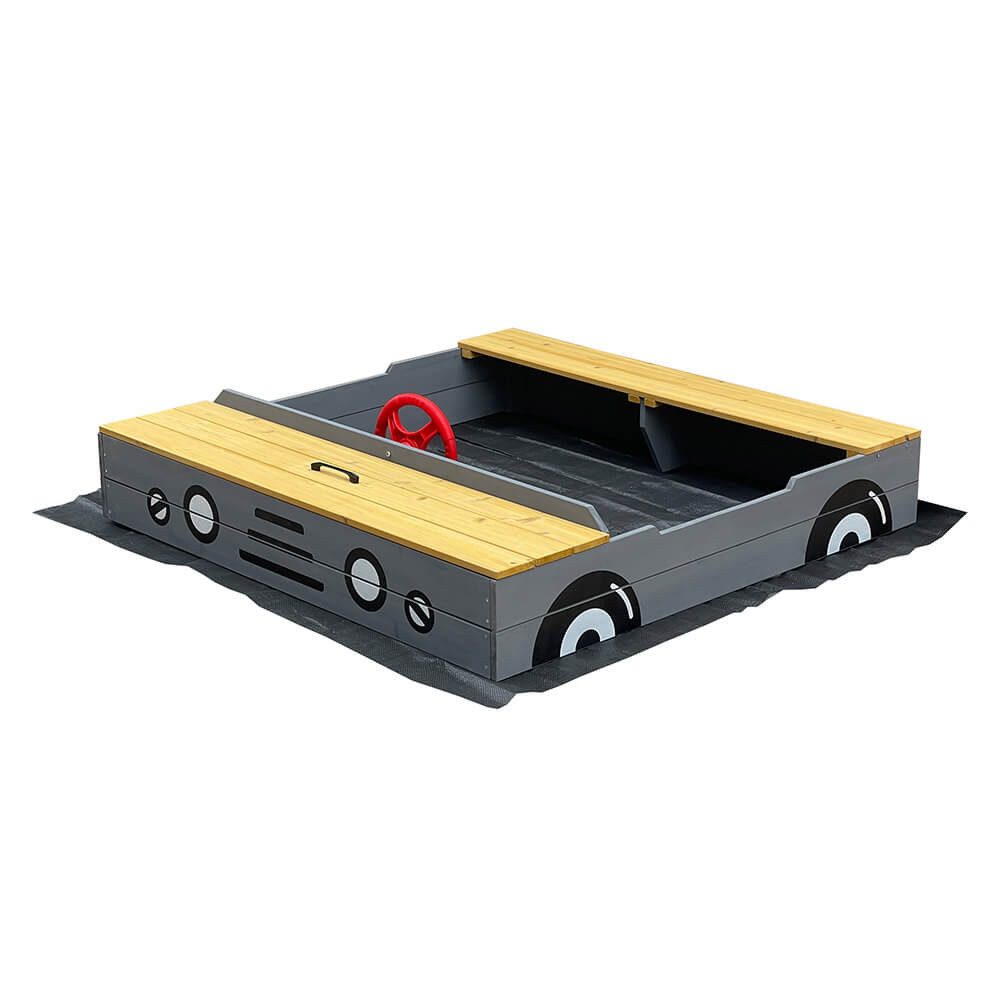 HOME DELUXE Sandkasten KIDDY - 120 x 120 x 20 cm, (inkl. Sitzmöglichkeit & günstig online kaufen