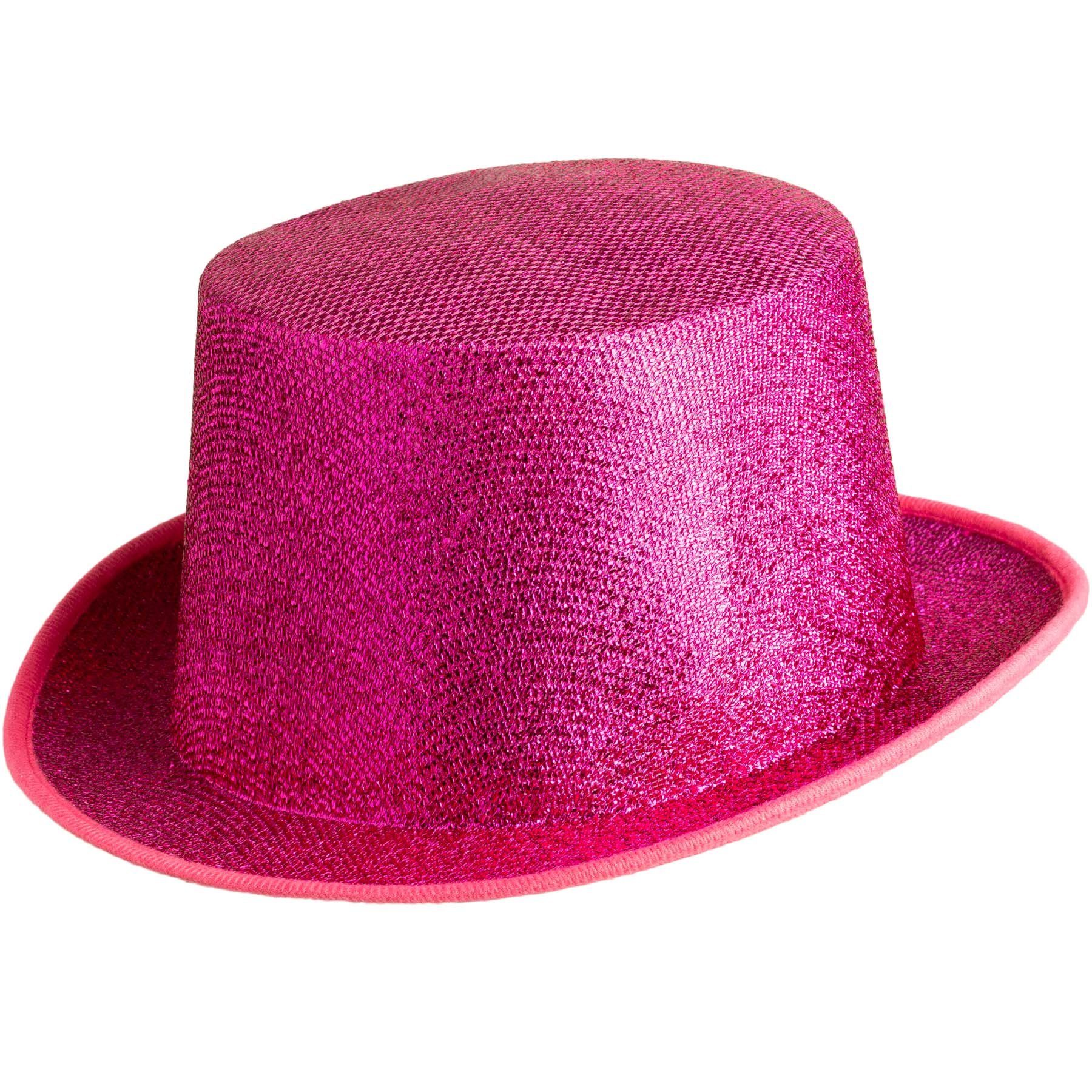dressforfun Kostüm Faschingskleidung/Maskeradenverkleidung, Hutgröße 59/Höhe 12,5 cm, in der Farbe pink, Glitzernde Oberfläche und nach oben gewölbte Krempe