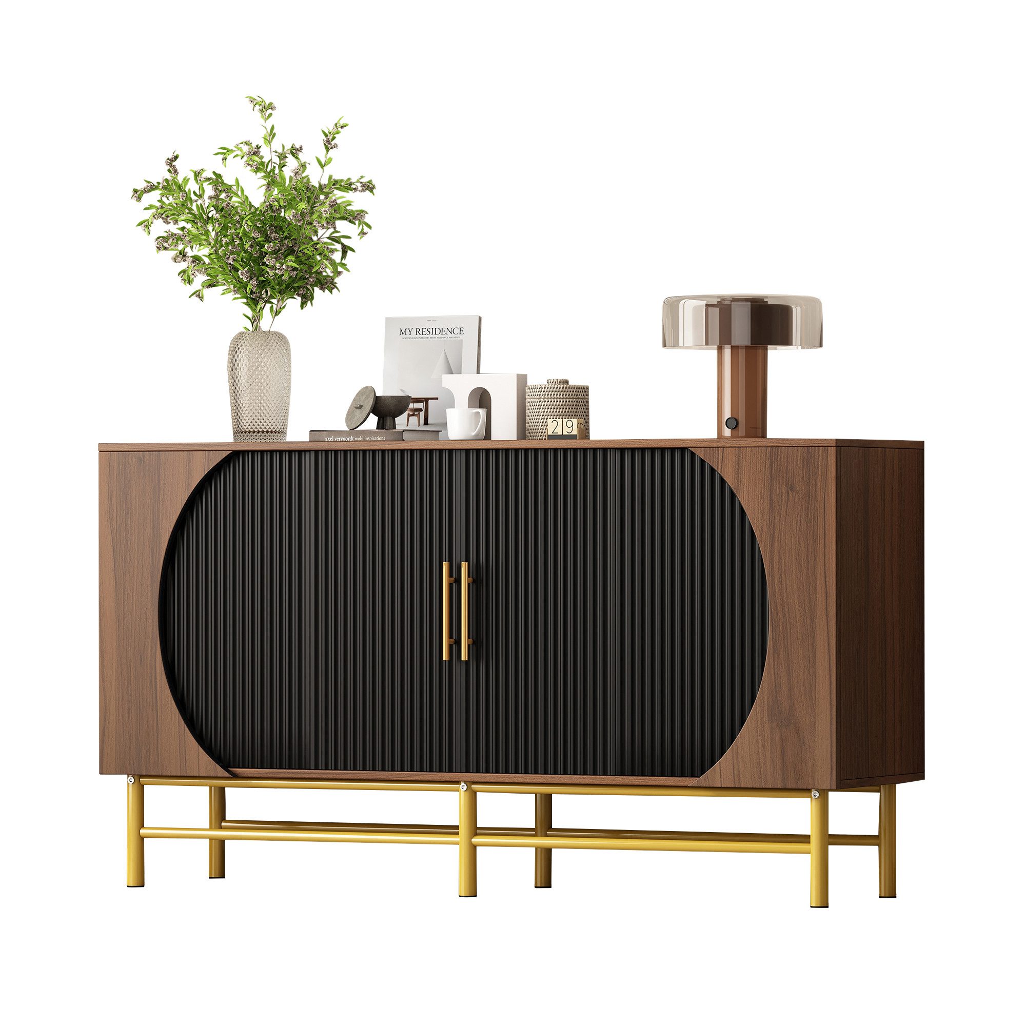 OKWISH Sideboard Küchenschrank mit vertikalen Streifen günstig online kaufen