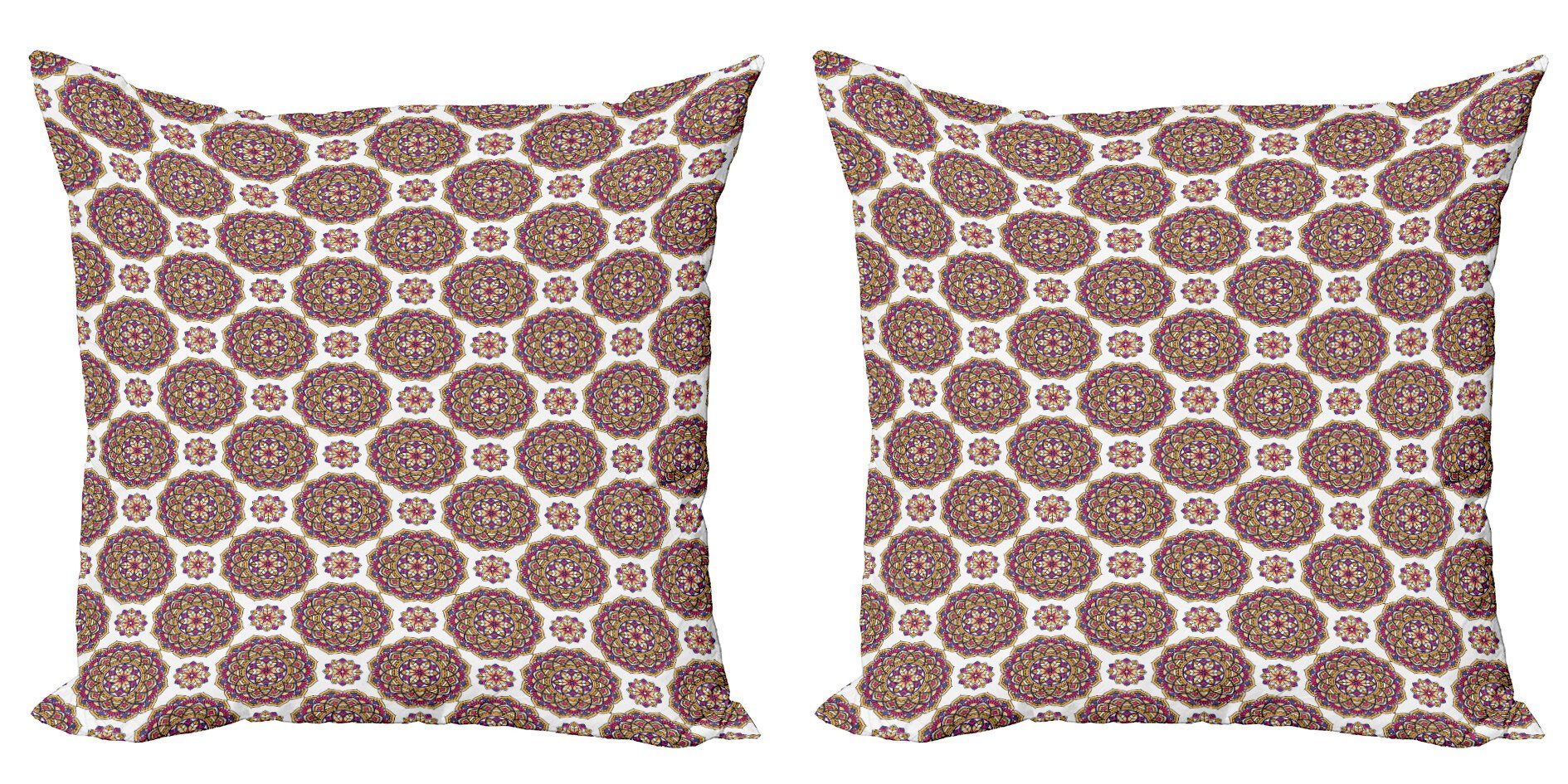 Kissenbezüge Modern Accent Doppelseitiger Digitaldruck, Abakuhaus (2 Stück), orientalisch Mandala-Blumen-Muster