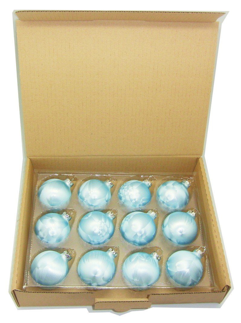 Thüringer Glasdesign Christbaumschmuck JACK 12x Glas Eislack Christbaumkugeln 6cm Thüringer Weihnachtskugeln, echt Glas, teilweise Handarbeit, inkl. praktischer Aufbewahrungsbox. Reduzierter Preis € 31,90. Unverbindliche Preisempfehlung € 44,95