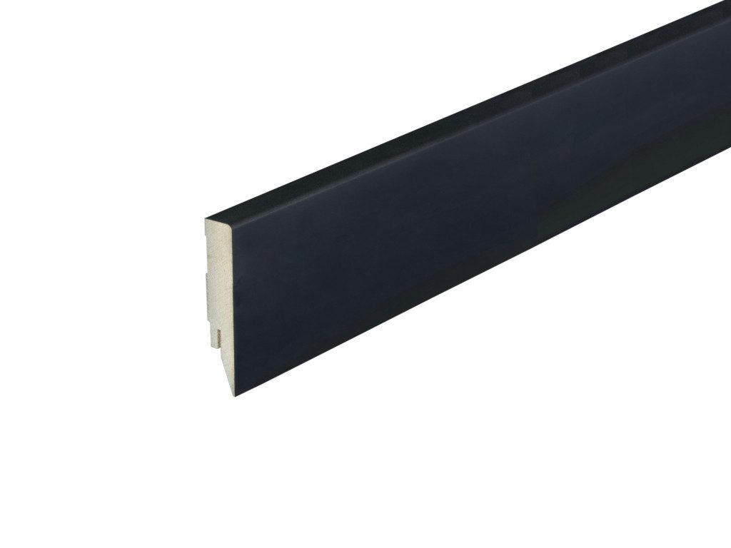 PROFI Sockelleiste Sockelleiste Topline MDF-Kern Schwarz Matt Dekor, L: 250 cm