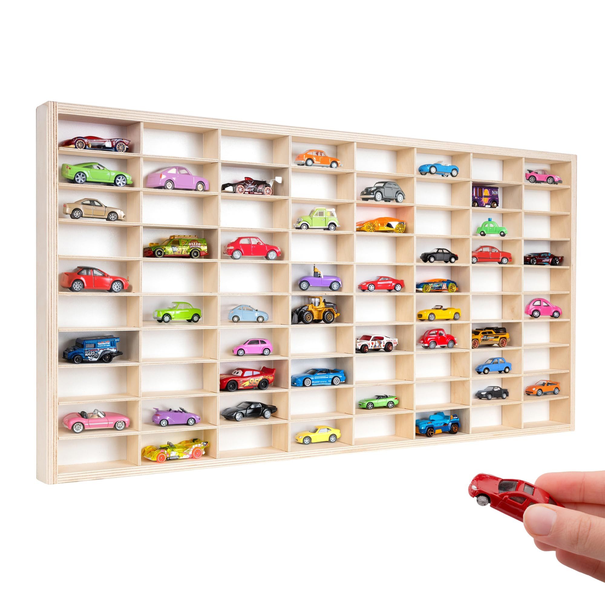 Creative Deco Schubladenbox Setzkasten Holz Sammlervitrine für 80 Autos verstellbar