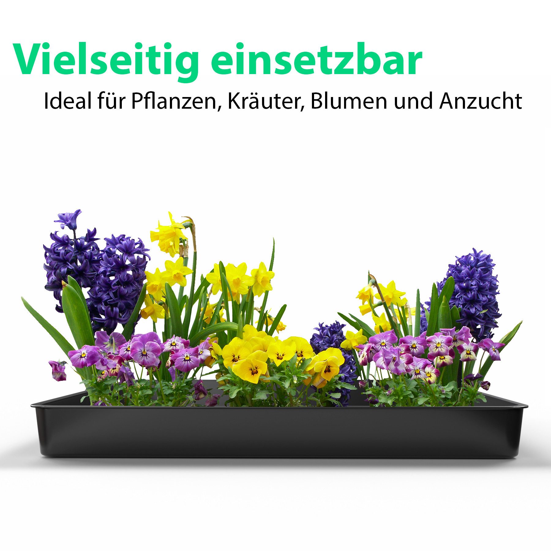BigDean Pflanzschale 60x60x7cm 2 Stück Pflanzschale praktische und langlebige Lösung (Set, 2 St., Anzuchtschalen), 0,36qm, Kräuteranzucht, Gemüseanzucht, Pflanz – Bild 5 von 5