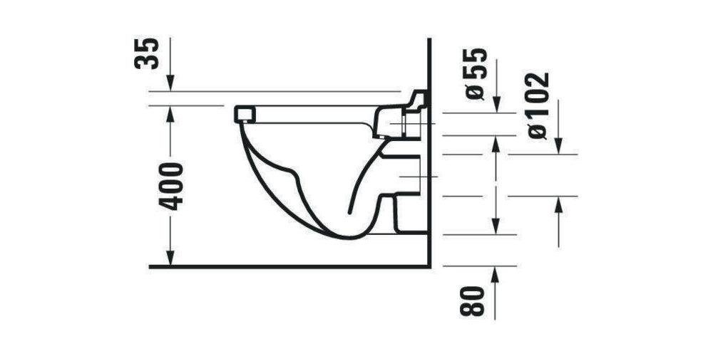 Duravit Bidet Wand-WC STARCK 3 COMPACT tief, 360x485mm weiß WG weiß