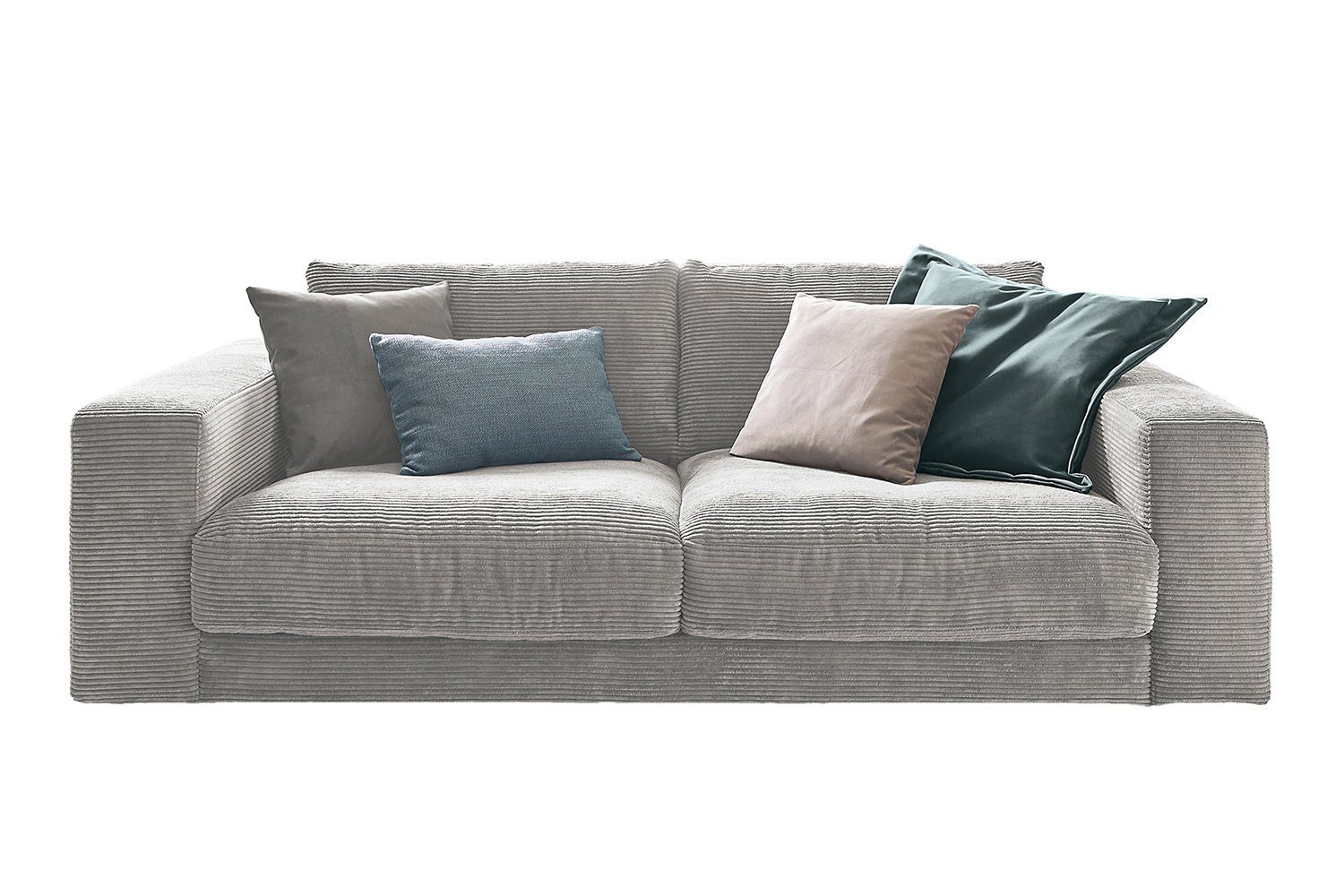 KAWOLA Sofa MADELINE, Farben Cord od. 2-Sitzer 3-Sitzer hellgrau versch